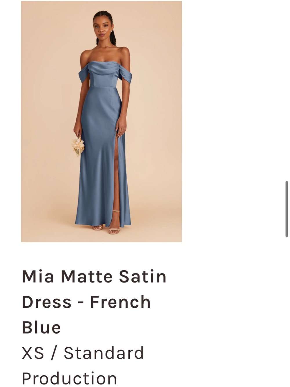 Mia Matte Satin Dress & Scarf - French Blue - Size XS
